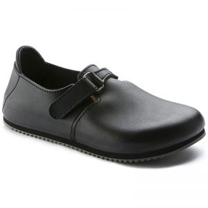 професионално черно сабо Биркенщок / Birkenstock Linz страничен изглед отпред