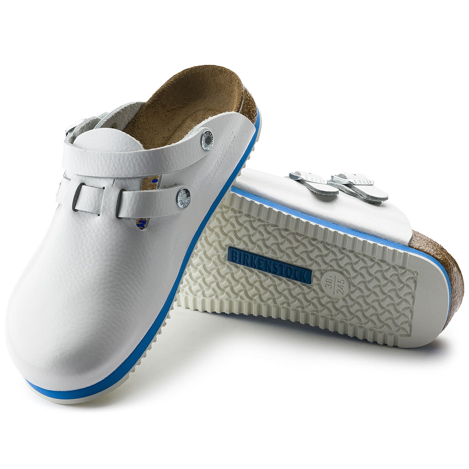 Професионални работни чехли Birkenstock Kay SL SF SG - бели поглед отдолу подметка