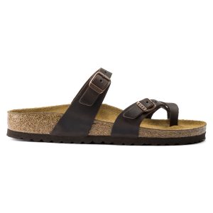 дамски кожени чехли Биркенщок / BIRKENSTOCK Mayari FL Habana поглед отстрани