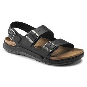 Мъжки кожени сандали с еластична подметка Birkenstock Milano CT Artic Old черни - снимка 1