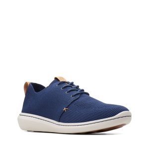 Мъжки ежедневни обувки от текстил Clarks Step Urban Mix Navy морско синьо - снимка 1