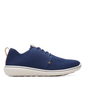 Мъжки ежедневни обувки от текстил Clarks Step Urban Mix Navy морско синьо - снимка 2