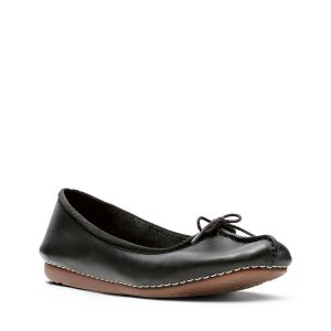 Дамски кожени балерини Clarks Freckle Ice черни - снимка 1