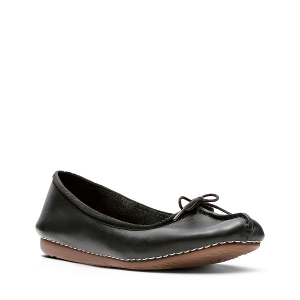 Дамски кожени балерини Clarks Freckle Ice черни - снимка 1