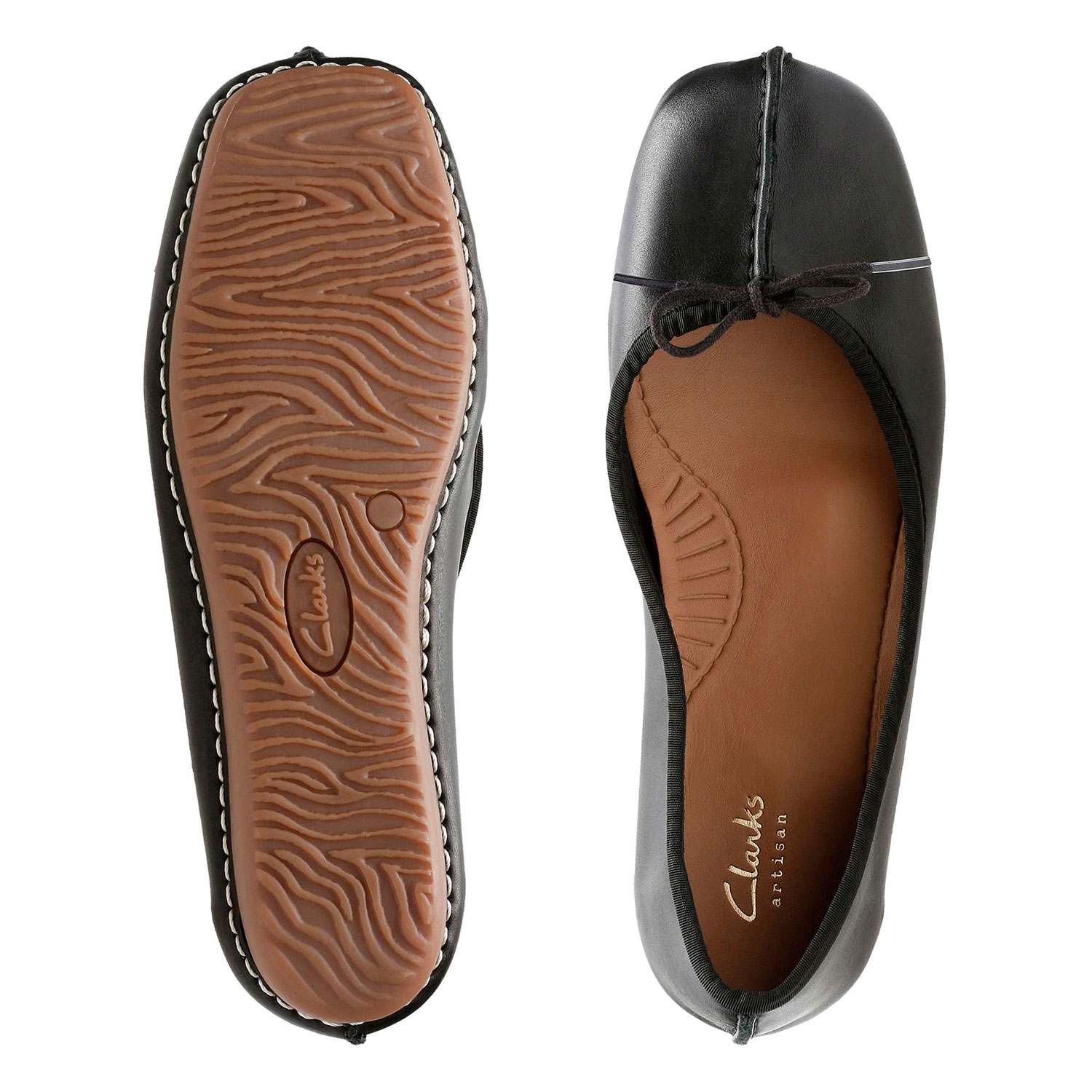 Дамски кожени балерини Clarks Freckle Ice черни - снимка 8