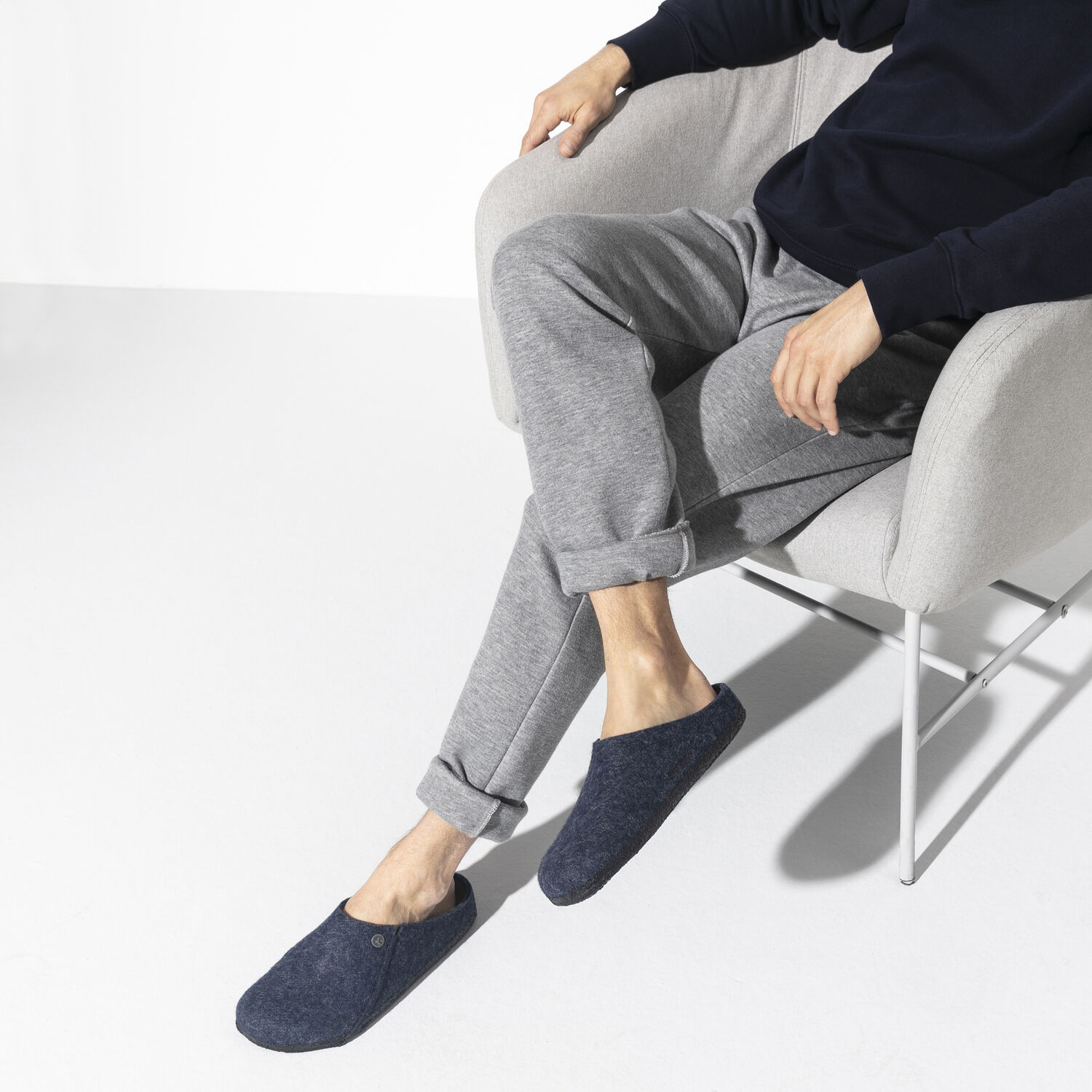 Дамски чехли Birkenstock Zermatt Wool Felt от филц, т. сини - снимка 7