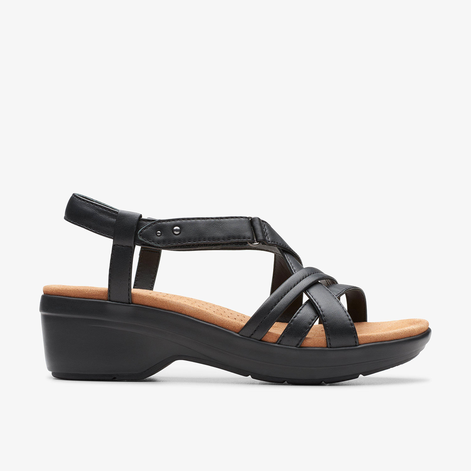 Дамски сандали Clarks Tuleah May черни от ест. кожа за широк крак - снимка 2