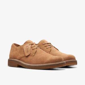 Мъжки обувки Clarks Clarkdale Derby бежови от велур - снимка 1