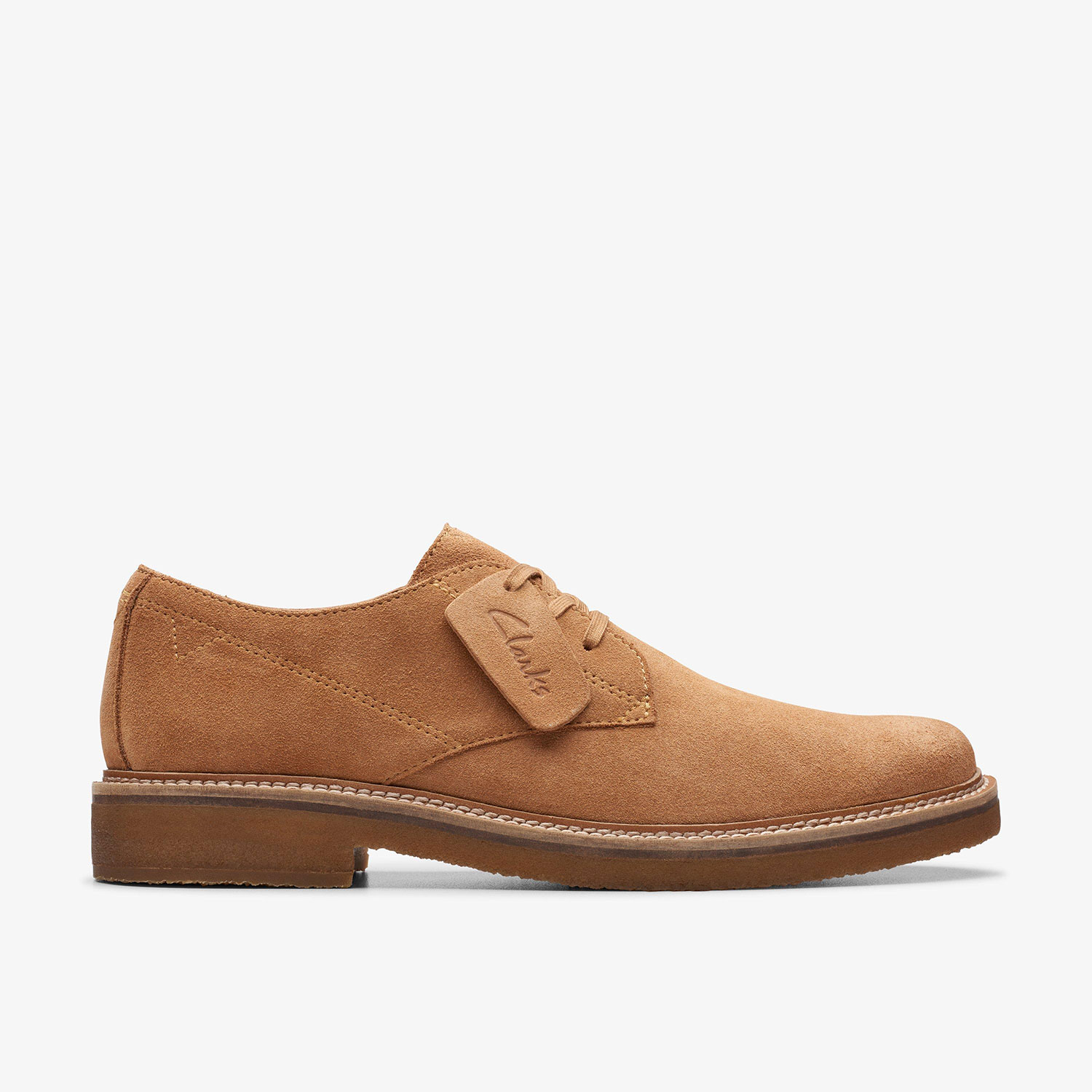 Мъжки обувки Clarks Clarkdale Derby бежови от велур - снимка 2