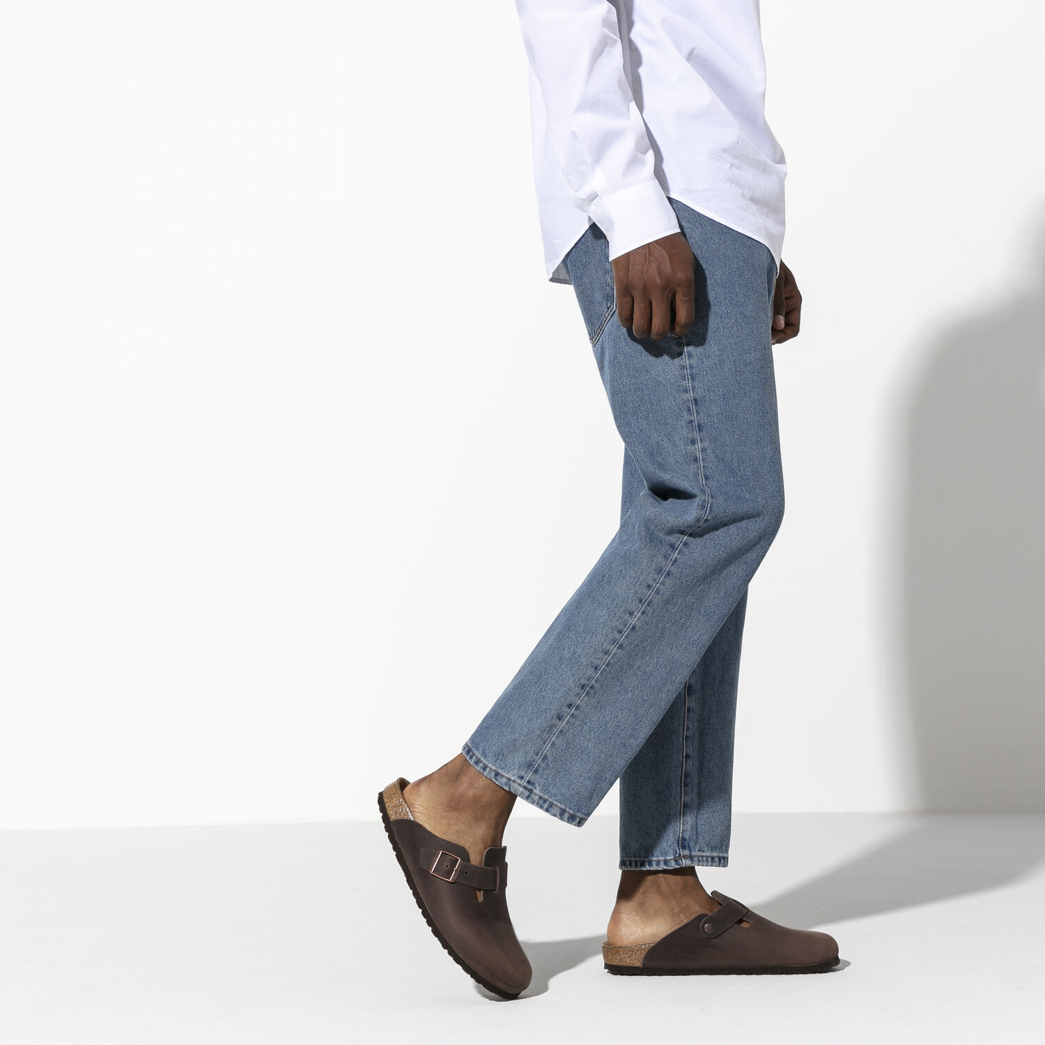 Дамски чехли Birkenstock Boston LEOI Habana кафяви от естествена кожа - снимка 10