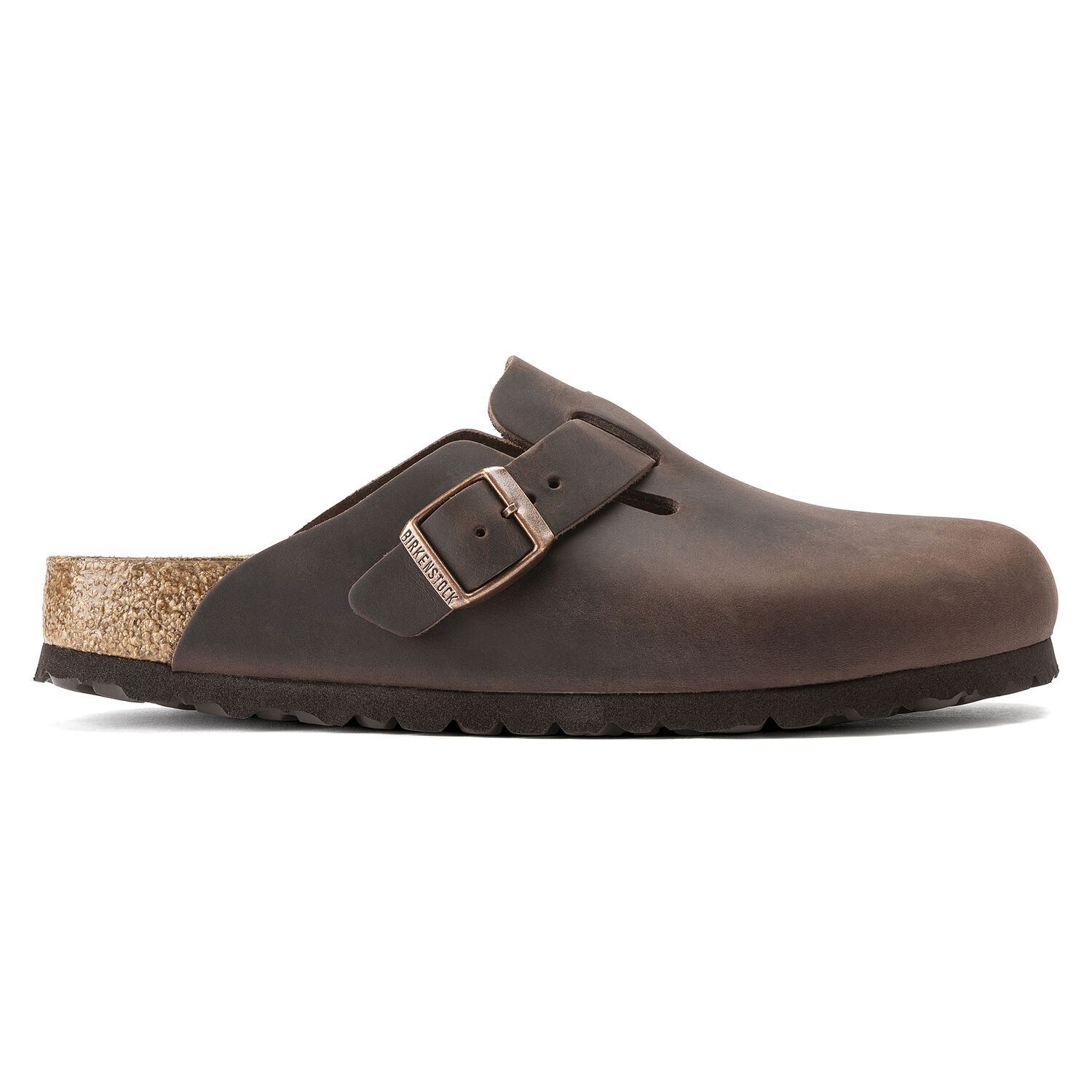 Дамски чехли Birkenstock Boston LEOI Habana кафяви от естествена кожа - снимка 2