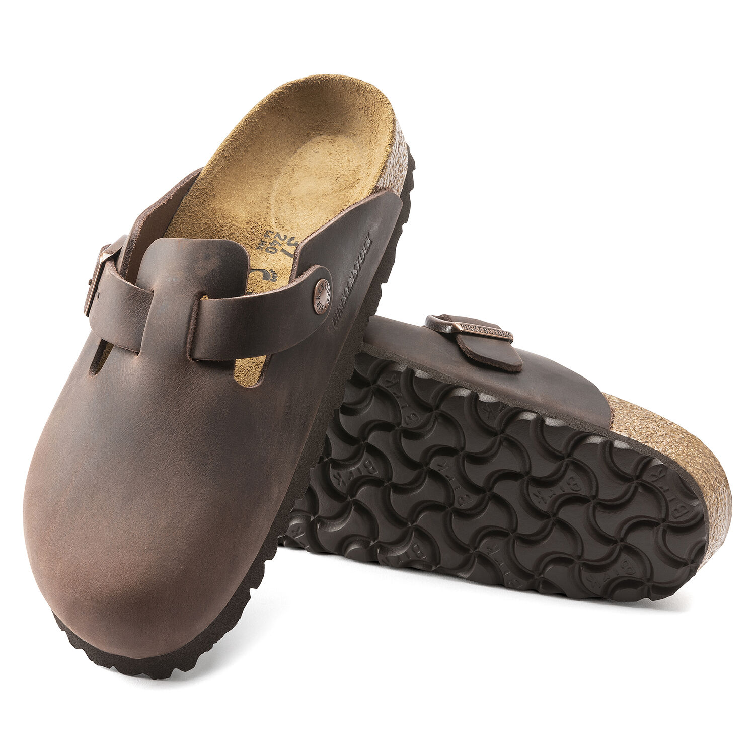 Дамски чехли Birkenstock Boston LEOI Habana кафяви от естествена кожа - снимка 7