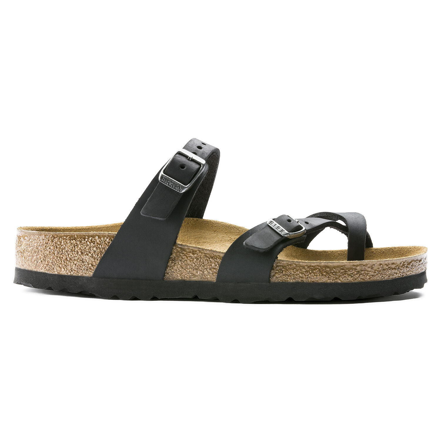 Дамски чехли Birkenstock Mayari LEOI Black черни от естествена кожа - снимка 2