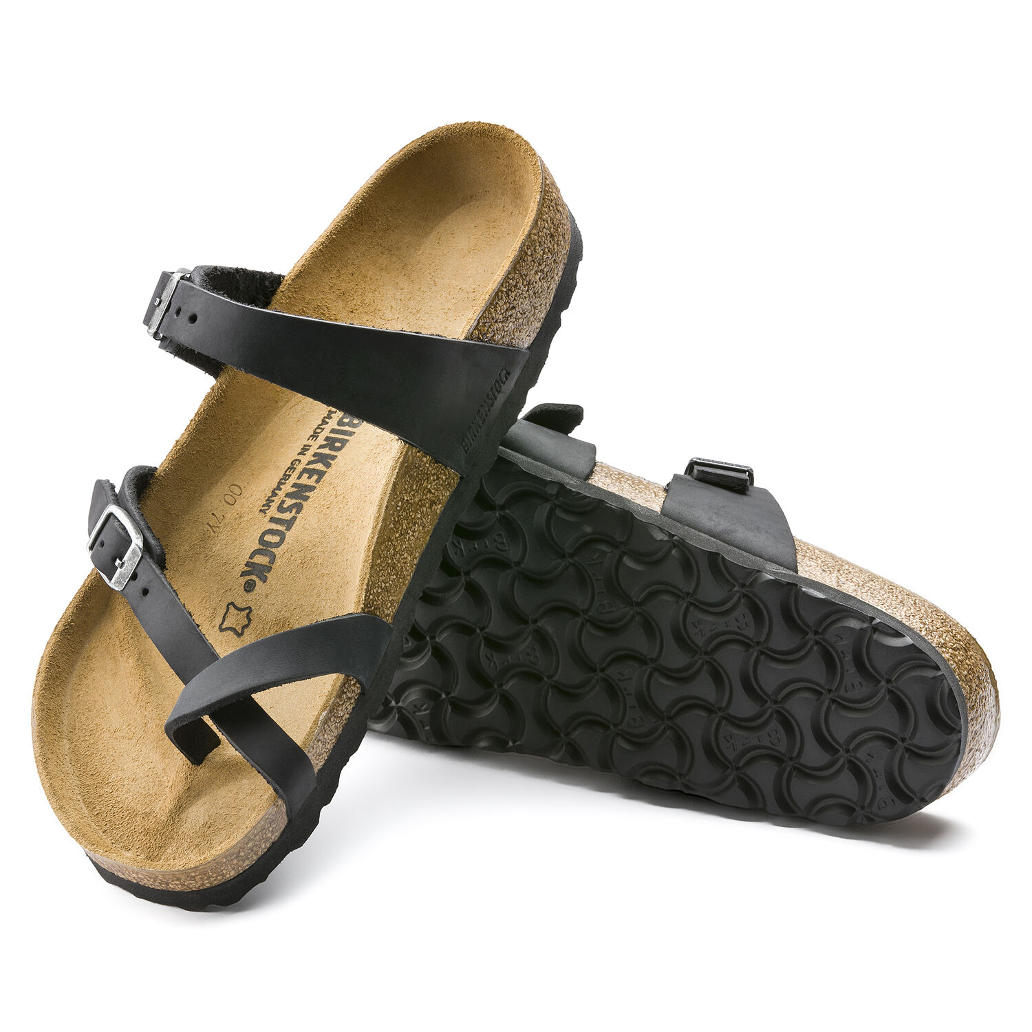 Дамски чехли Birkenstock Mayari LEOI Black черни от естествена кожа - снимка 5