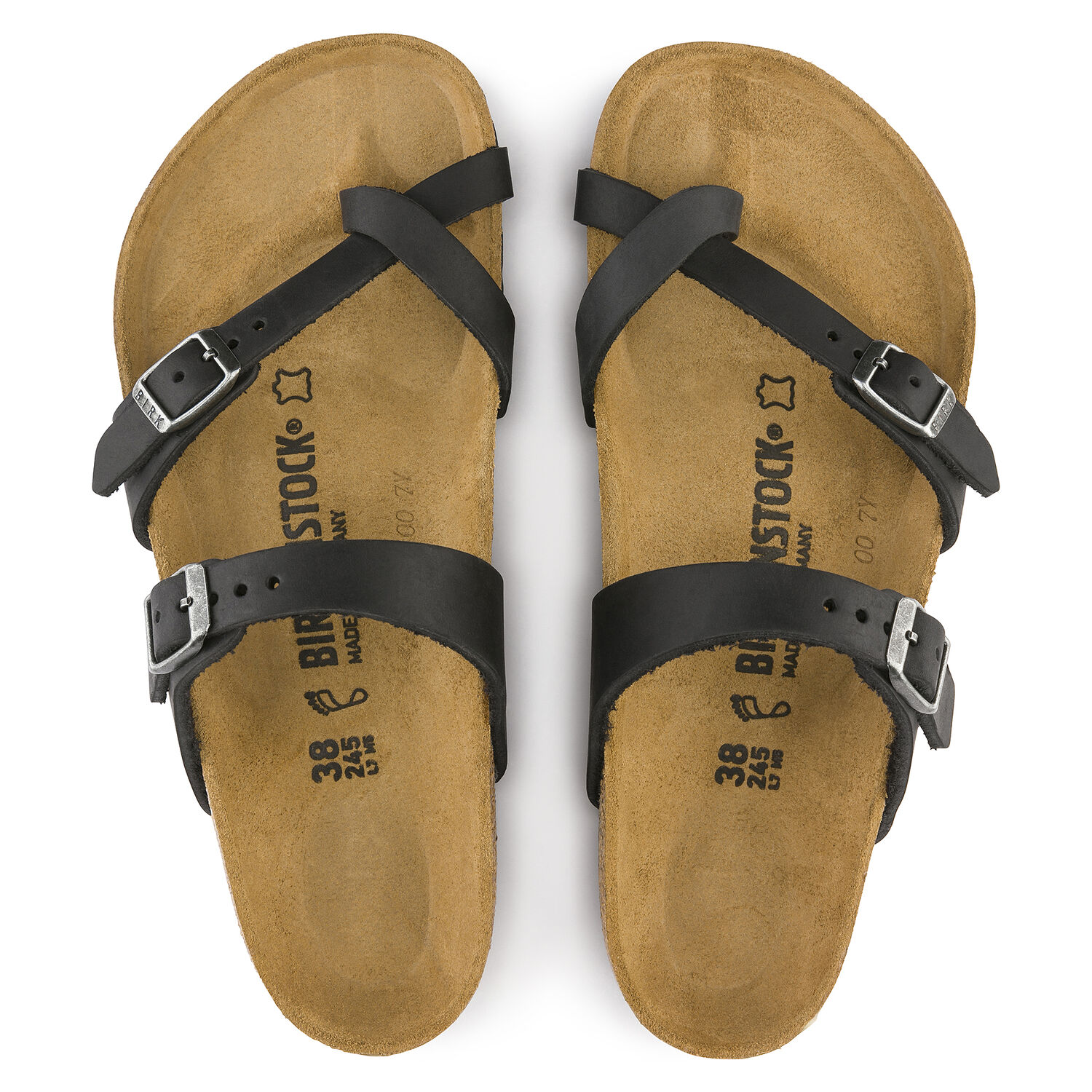 Дамски чехли Birkenstock Mayari LEOI Black черни от естествена кожа - снимка 6