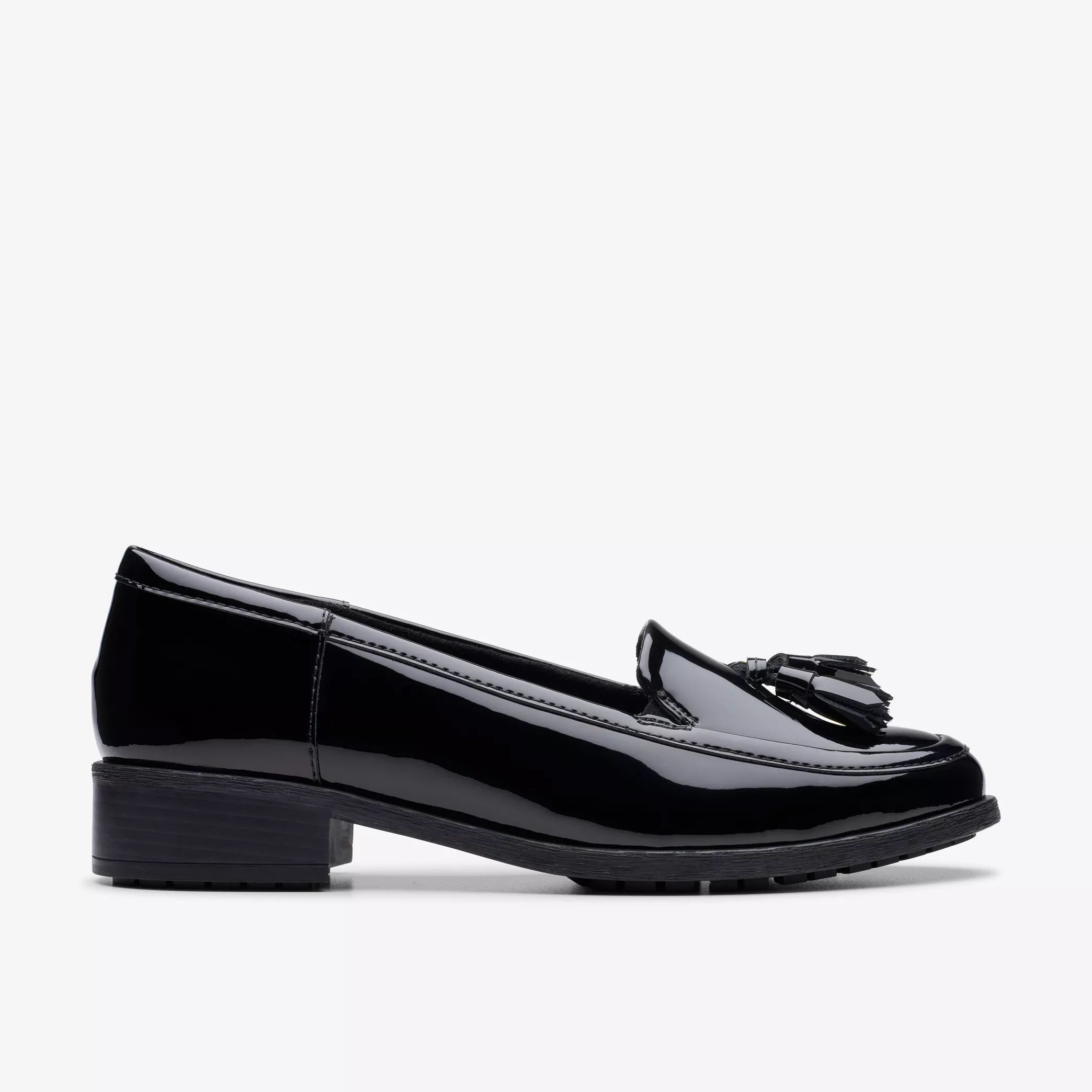 Дамски мокасини с ток Clarks Havisham Edge 26178704 черни от естествен лак - снимка 2