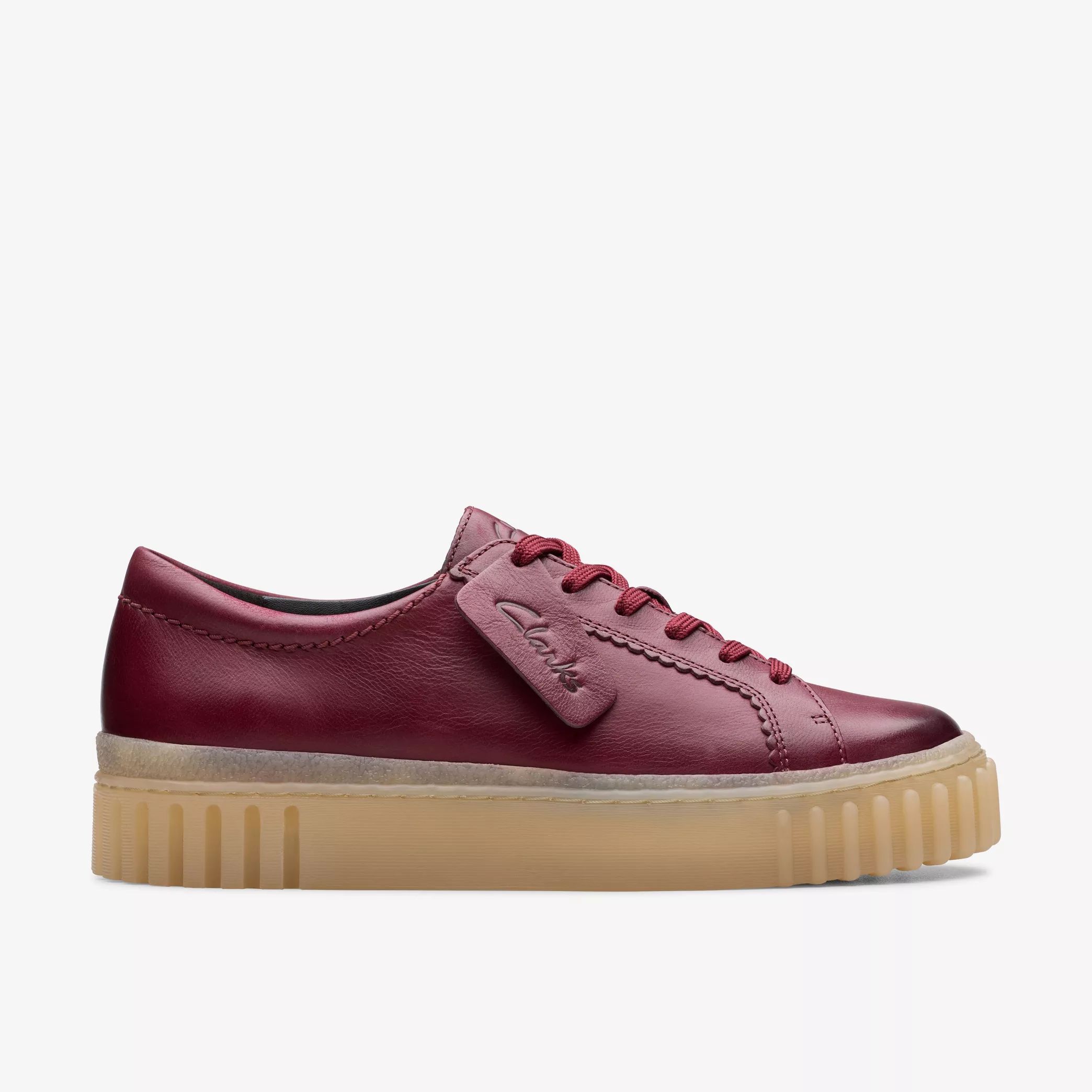 Дамски ежедневни обувки Clarks Mayhill Walk 26178853 винени от естествена кожа - снимка 2