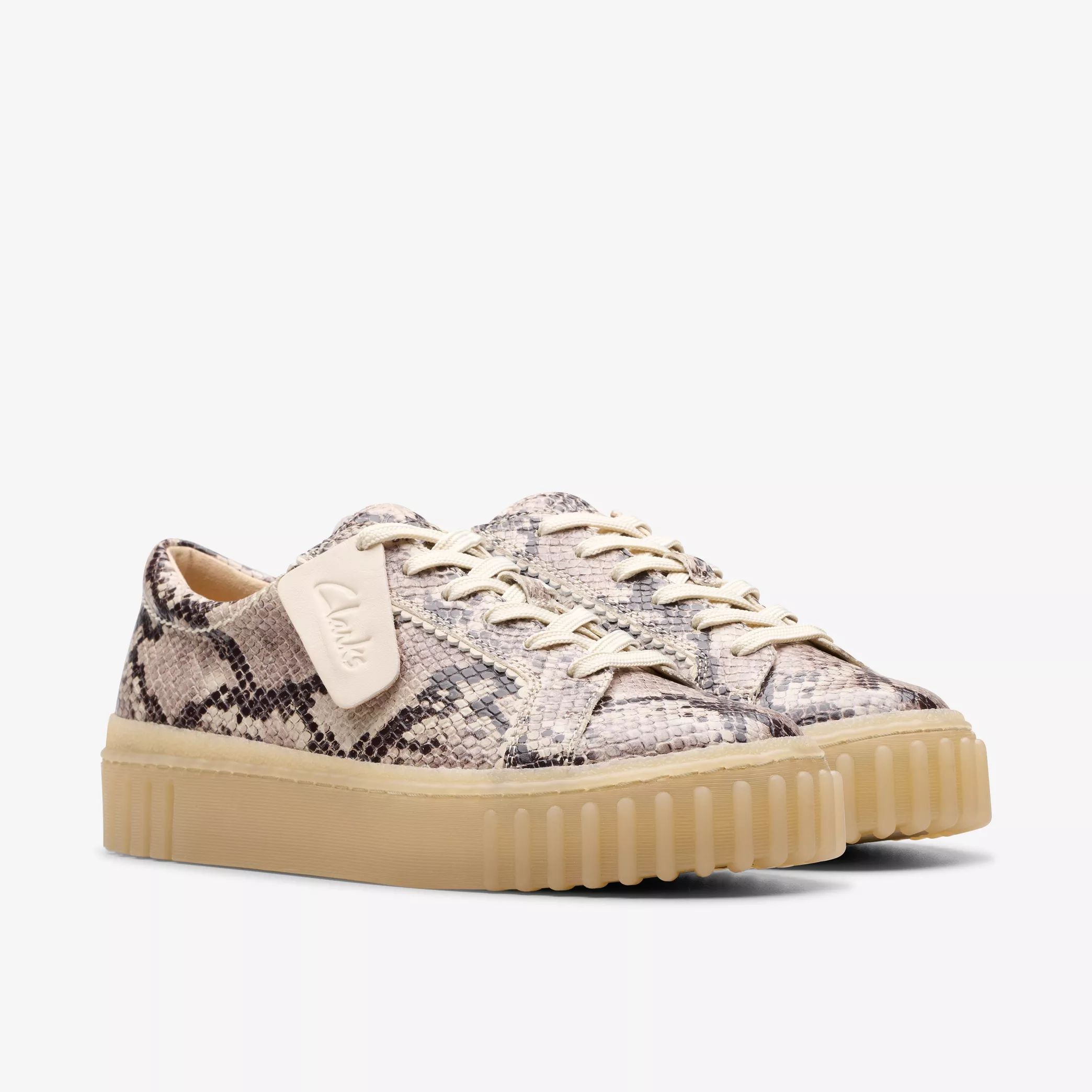 Дамски обувки Clarks Mayhill Walk 26178855 змийско сиво от ест. кожа - снимка 1