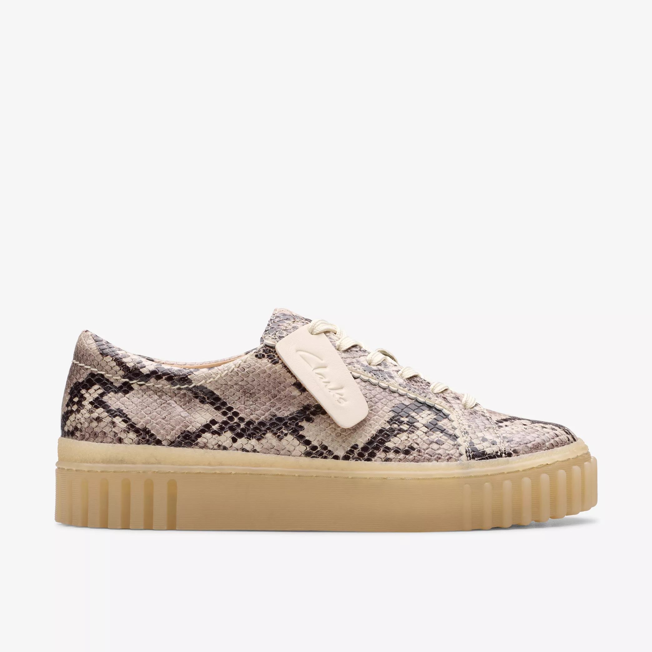 Дамски обувки Clarks Mayhill Walk 26178855 змийско сиво от ест. кожа - снимка 2