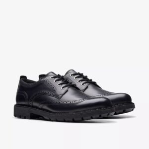 Мъжки обувки Clarks Batcombe Far 26173438 черни от естествена кожа - снимка 1