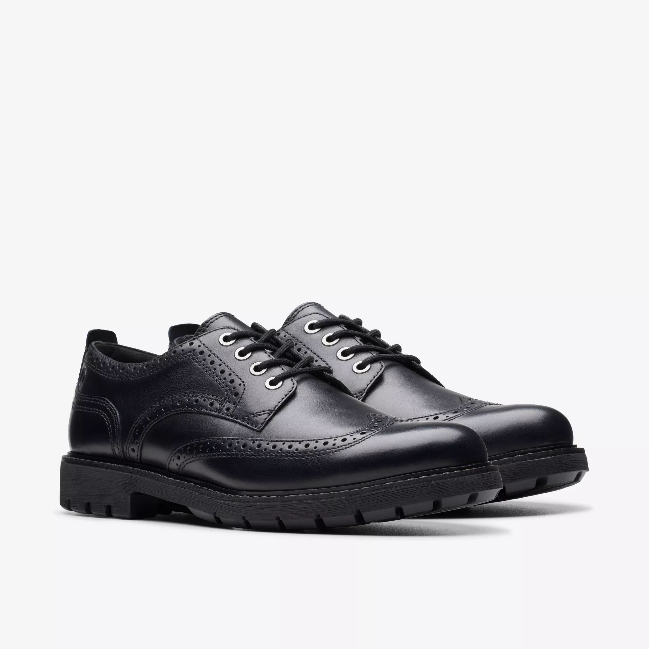 Мъжки обувки Clarks Batcombe Far 26173438 черни от естествена кожа - снимка 1