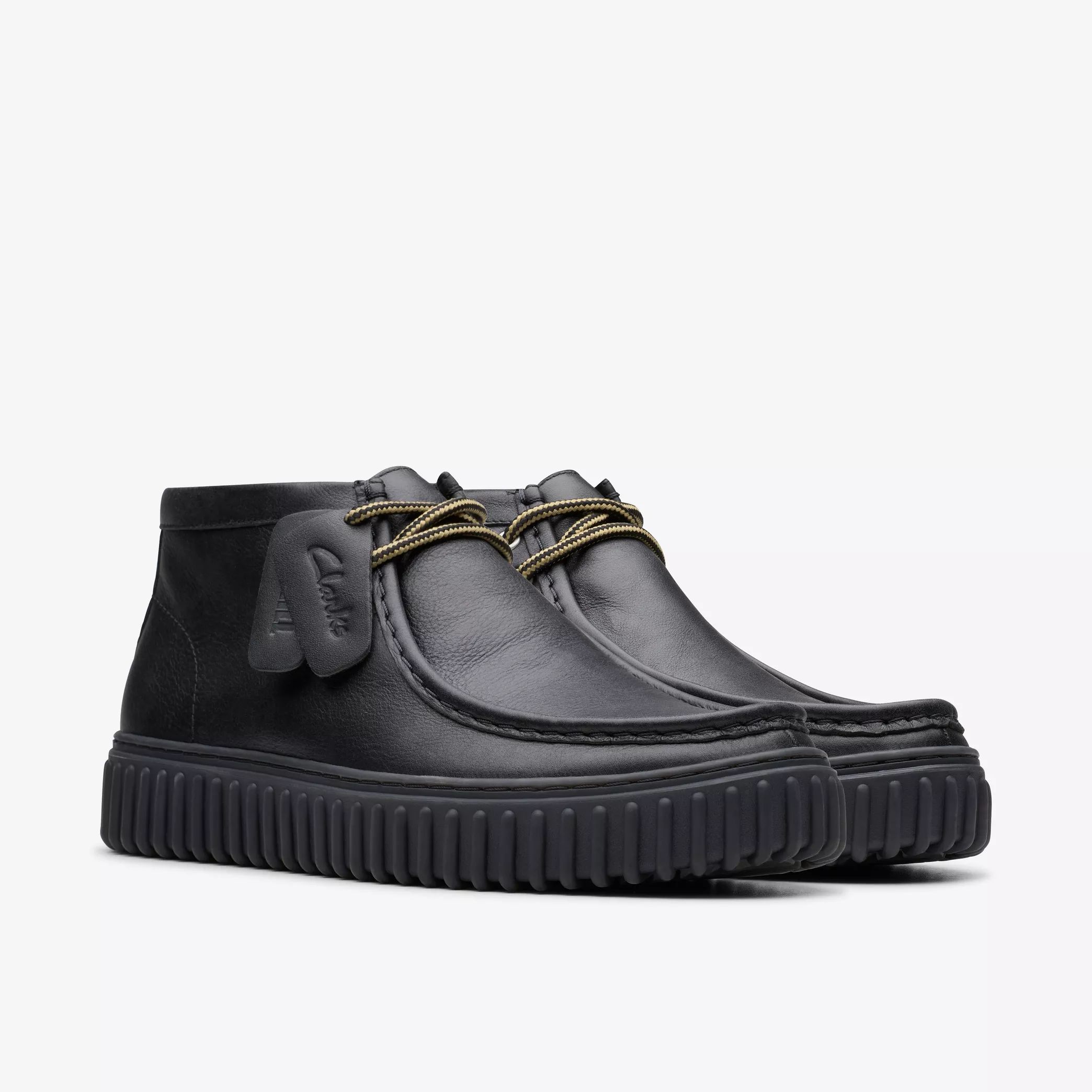 Мъжки обувки Clarks Torhill Hi черни от естествена кожа - снимка 1