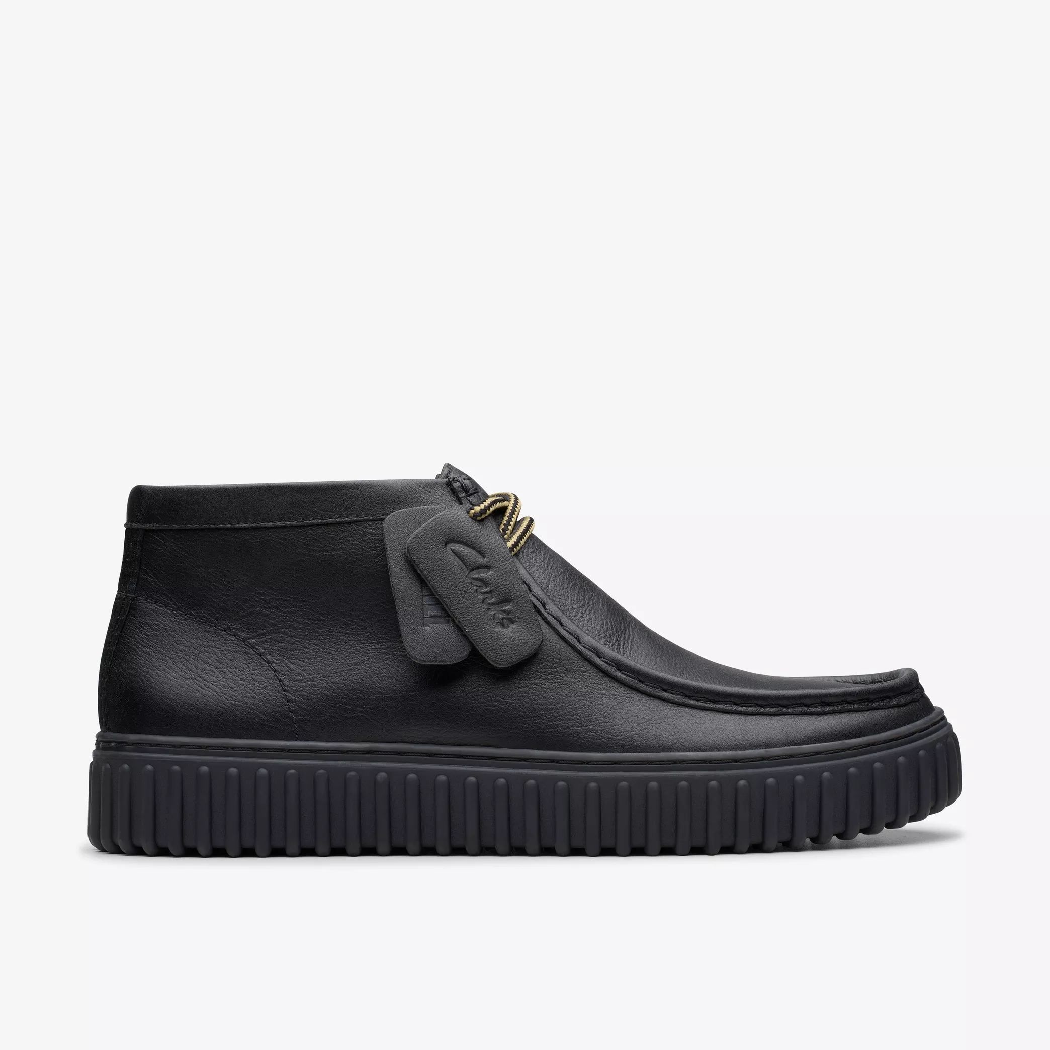 Мъжки обувки Clarks Torhill Hi черни от естествена кожа - снимка 2