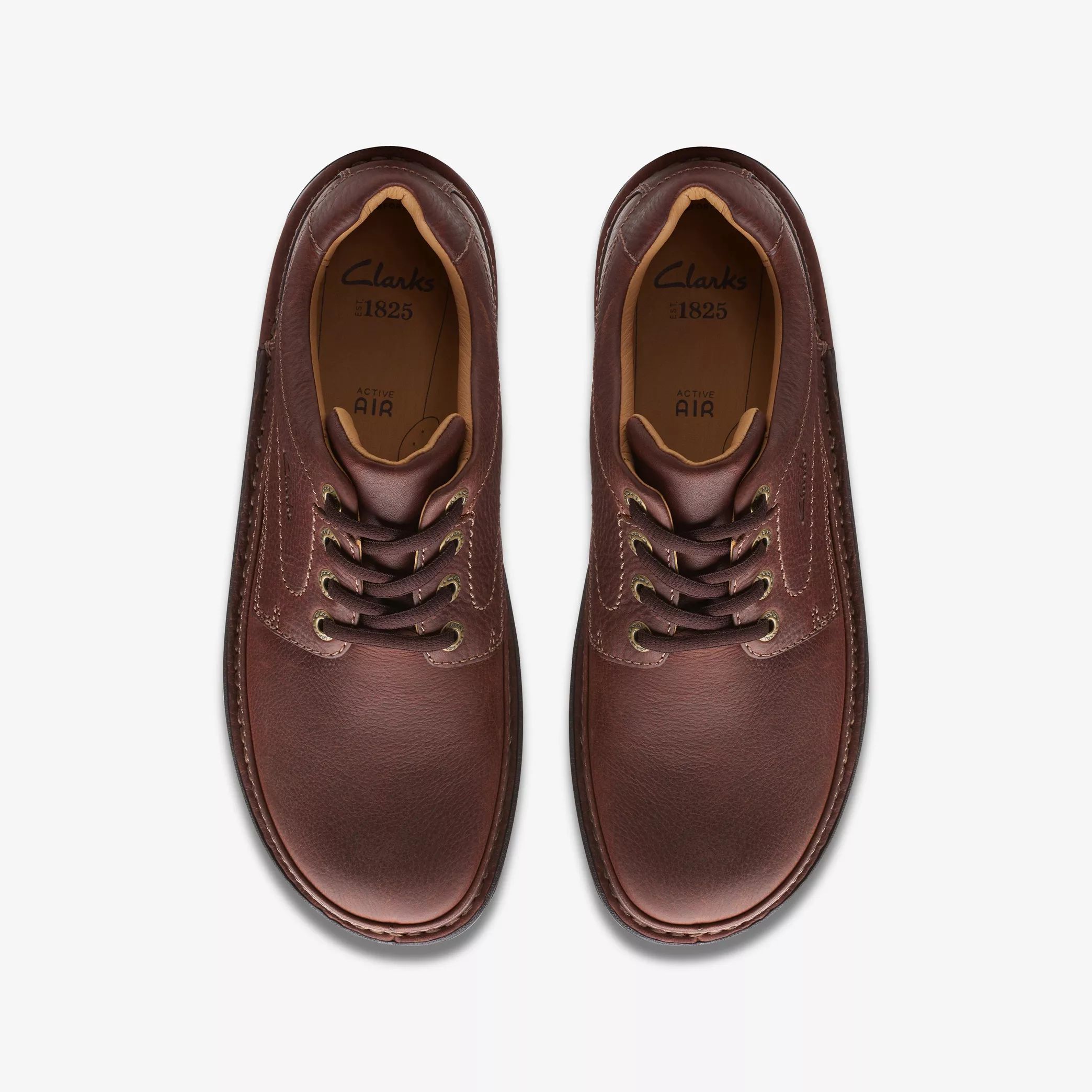 Мъжки обувки Clarks Nature Three Mahogany Leather цвят махагон от естествена кожа - снимка 6