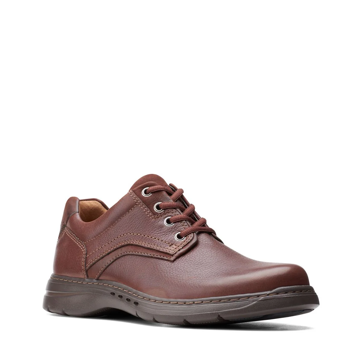 Мъжки обувки Clarks Un Brawley Pace Mahogany Leather 26151782 голям размер за широк крак - снимка 1