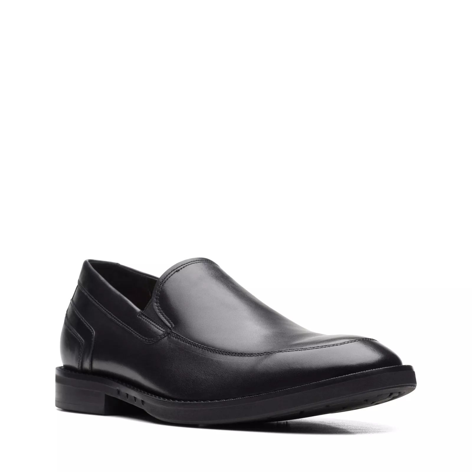 Мъжки елегантни мокасини Clarks Un Hugh Step Black Leather 26169021 - снимка 1