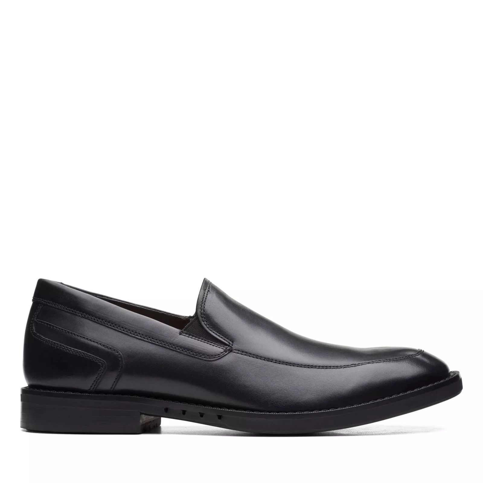Мъжки елегантни мокасини Clarks Un Hugh Step Black Leather 26169021 - снимка 2