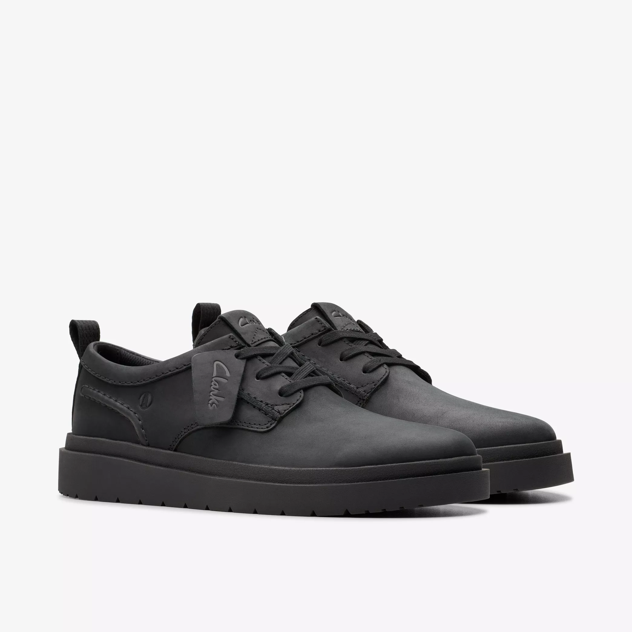 Мъжки обувки Clarks Polden Lace Black Leather 26181379 черни от естествена кожа - снимка 1