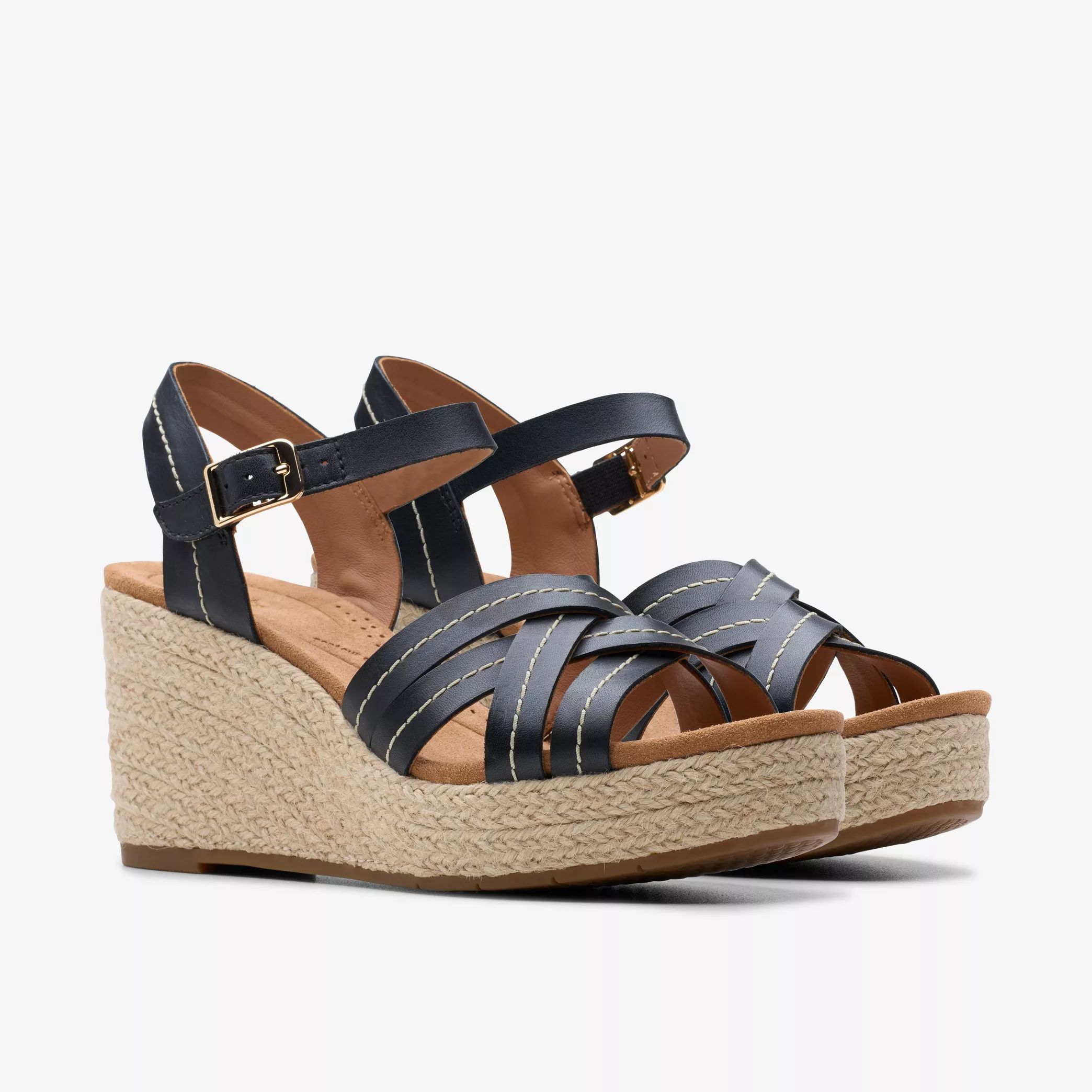 Дамски сандали Clarks Sabina Strap 26181462 черни от естествена кожа - снимка 1