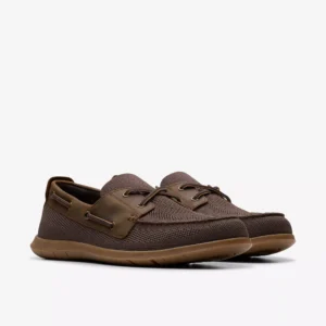 Мъжки мокасини Кларкс / Clarks Flexway Tie Beeswax 26181977 от естествена кожа - снимка 1