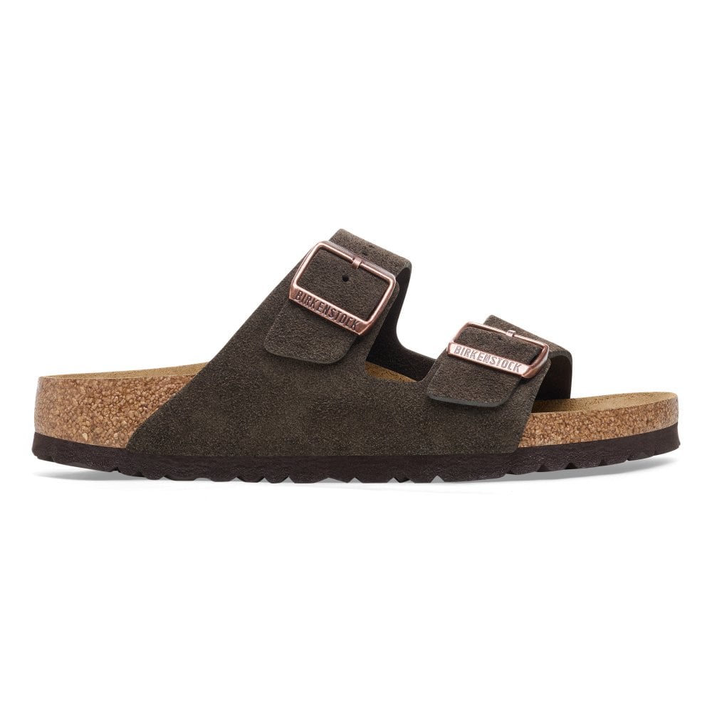 Мъжки чехли Birkenstock Arizona LEVE Mocca 1027077 цвят мока от велур - снимка 2