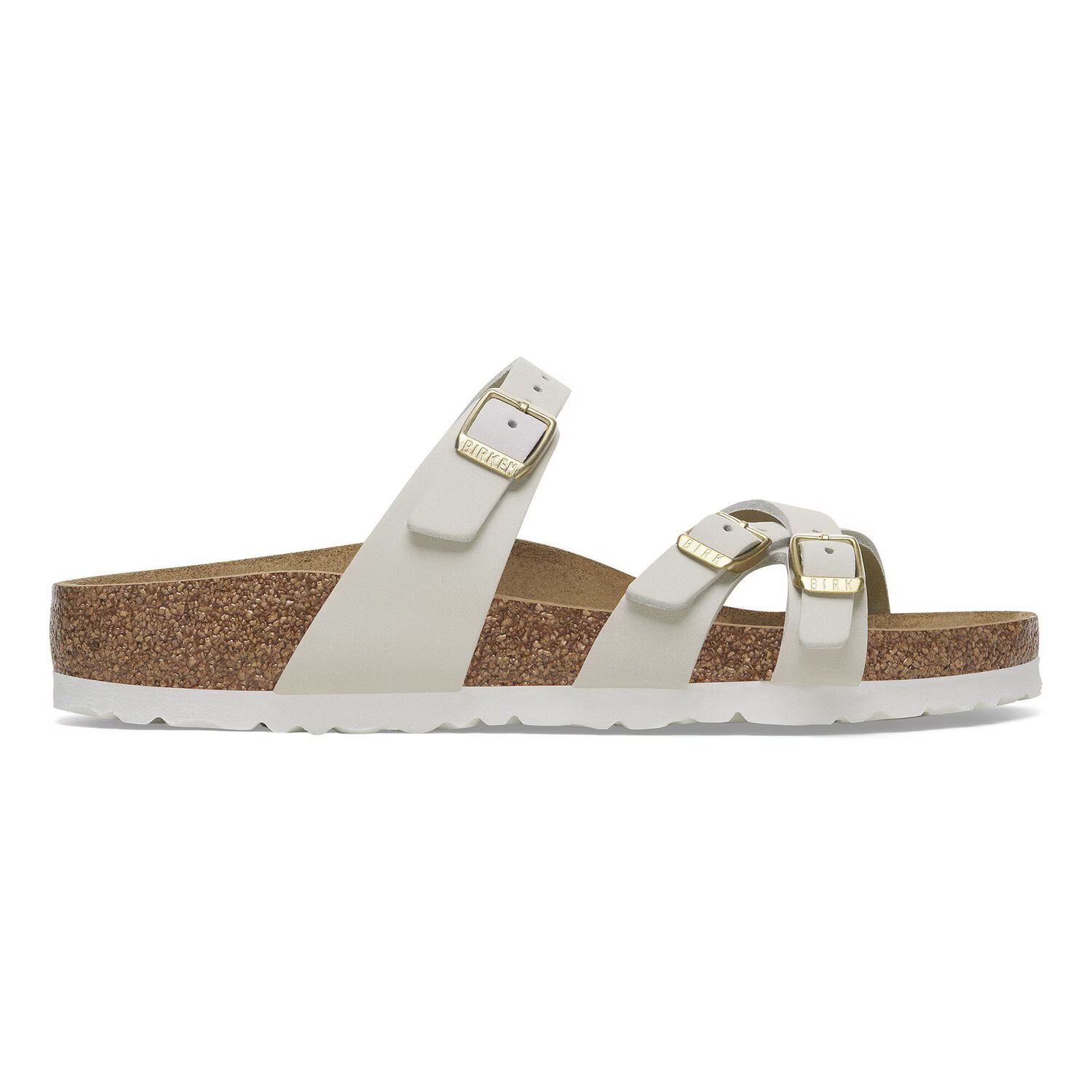 Дамски чехли Birkenstock Franca LENB Antique White цвят бял антик от набук - снимка 2