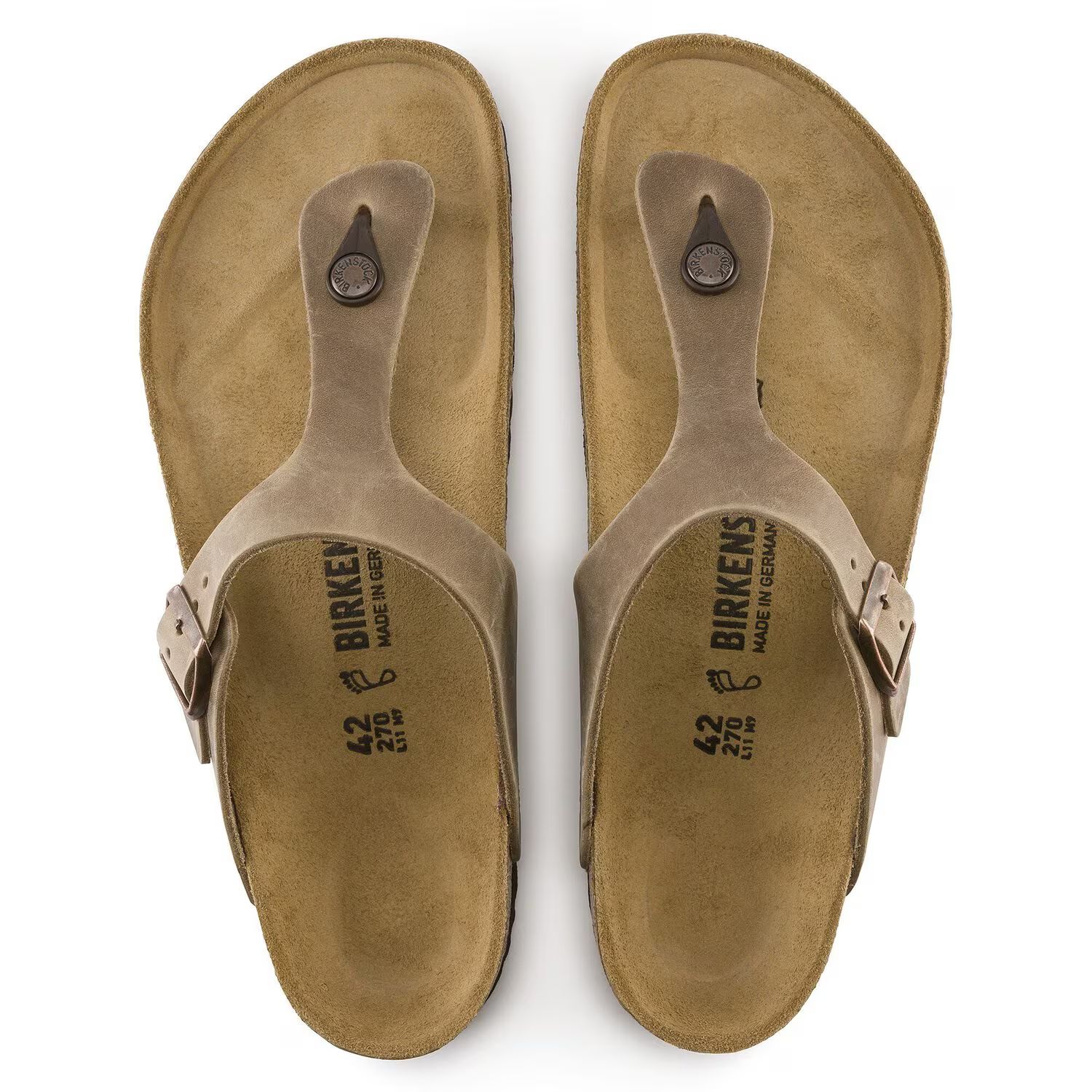Дамски чехли Birkenstock Gizeh LEOI Tabacco Brown цвят тютюнев от естествена кожа - снимка 6