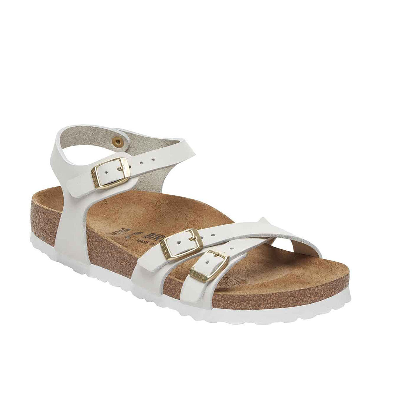 Дамски сандали Birkenstock Kumba LENB Antique White 1029408 - цвят бял антик от набук