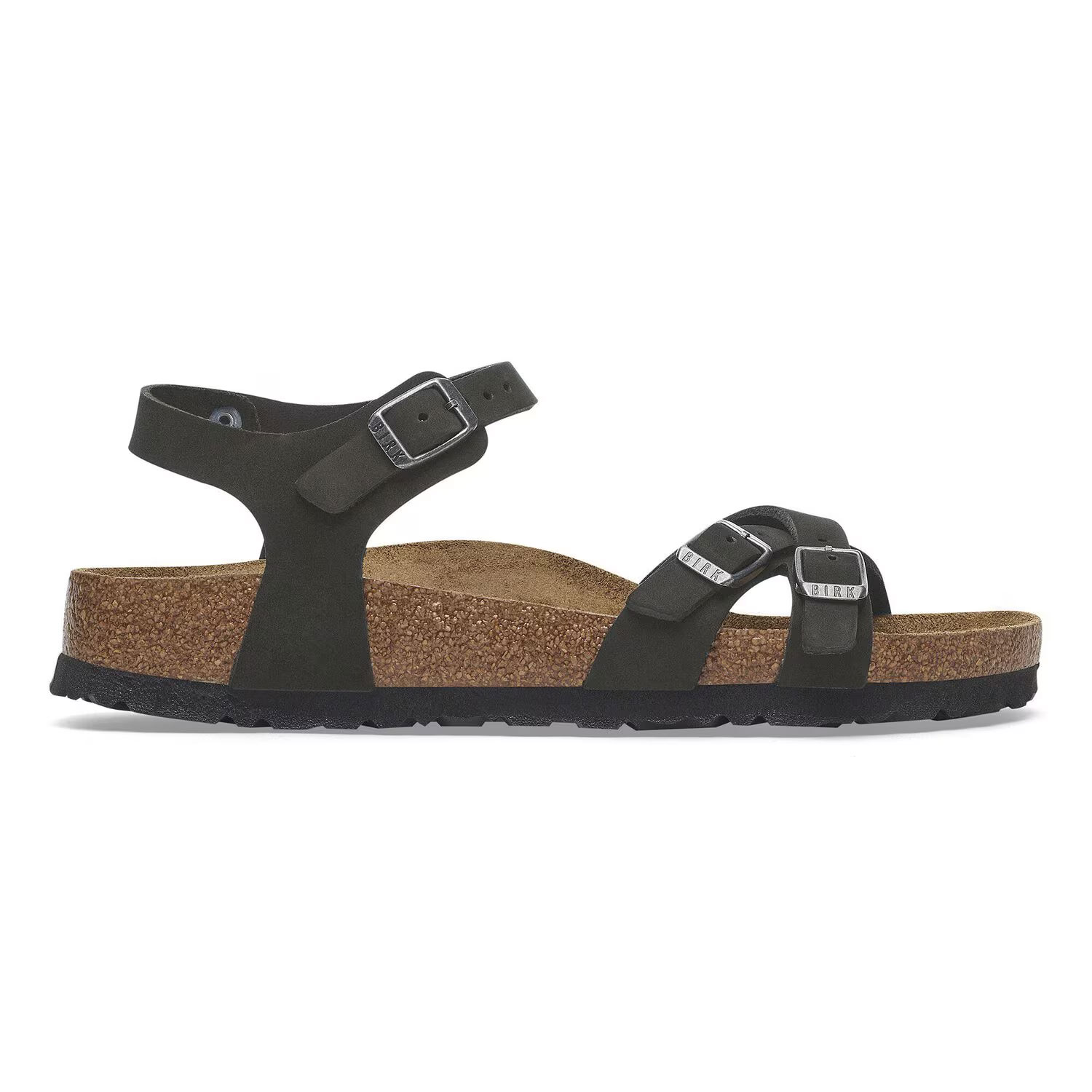 Дамски сандали Birkenstock Kumba SFB LENB Black 1029516 черни от набук с омекотена стелка - снимка 2