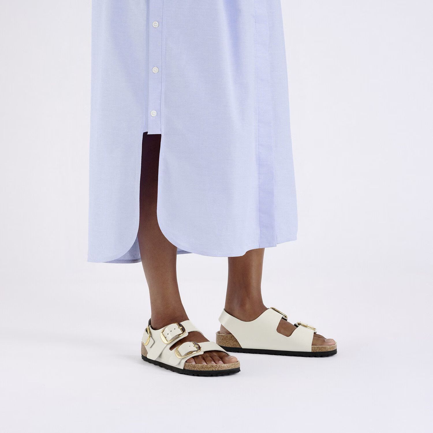 Дамски сандали Birkenstock Milano BB LENA HS Ecru HEX 1025355 цвят екрю от естествена кожа - снимка 7