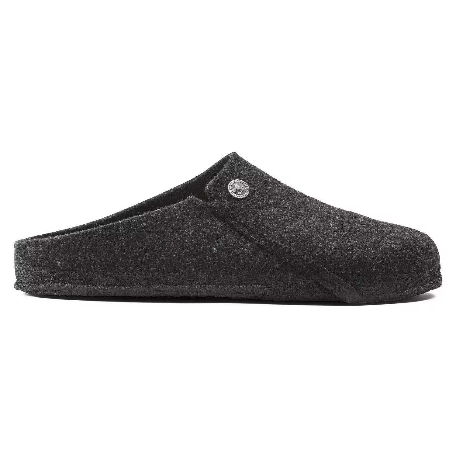 мъжки чехли birkenstock zermatt standard fe anthracite 1014938 от вълнен филц в цвят антрацит - снимка 2