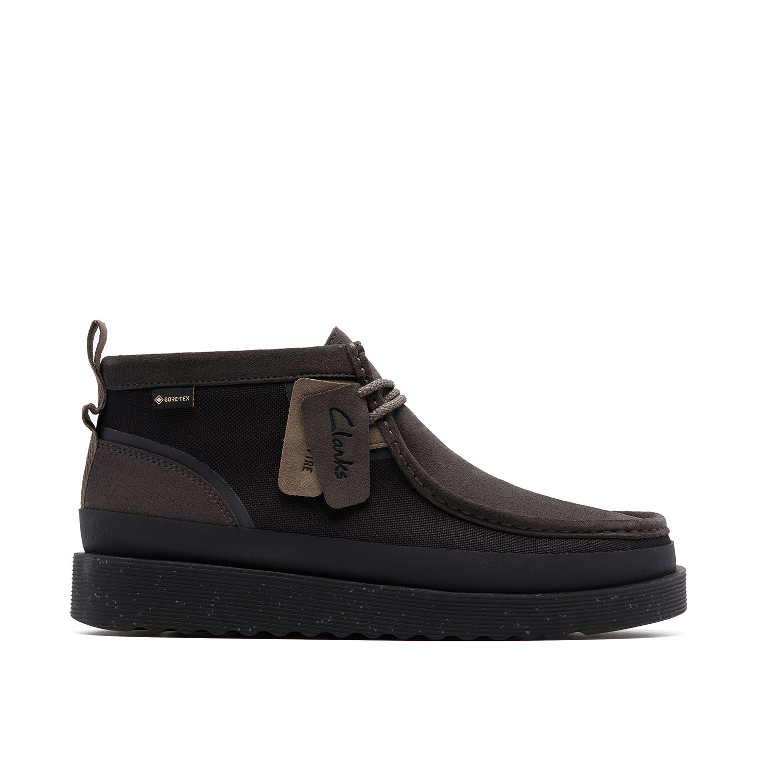 мъжки обувки clarks wallabee ftr gtx 26183469 черни от велур - снимка 2