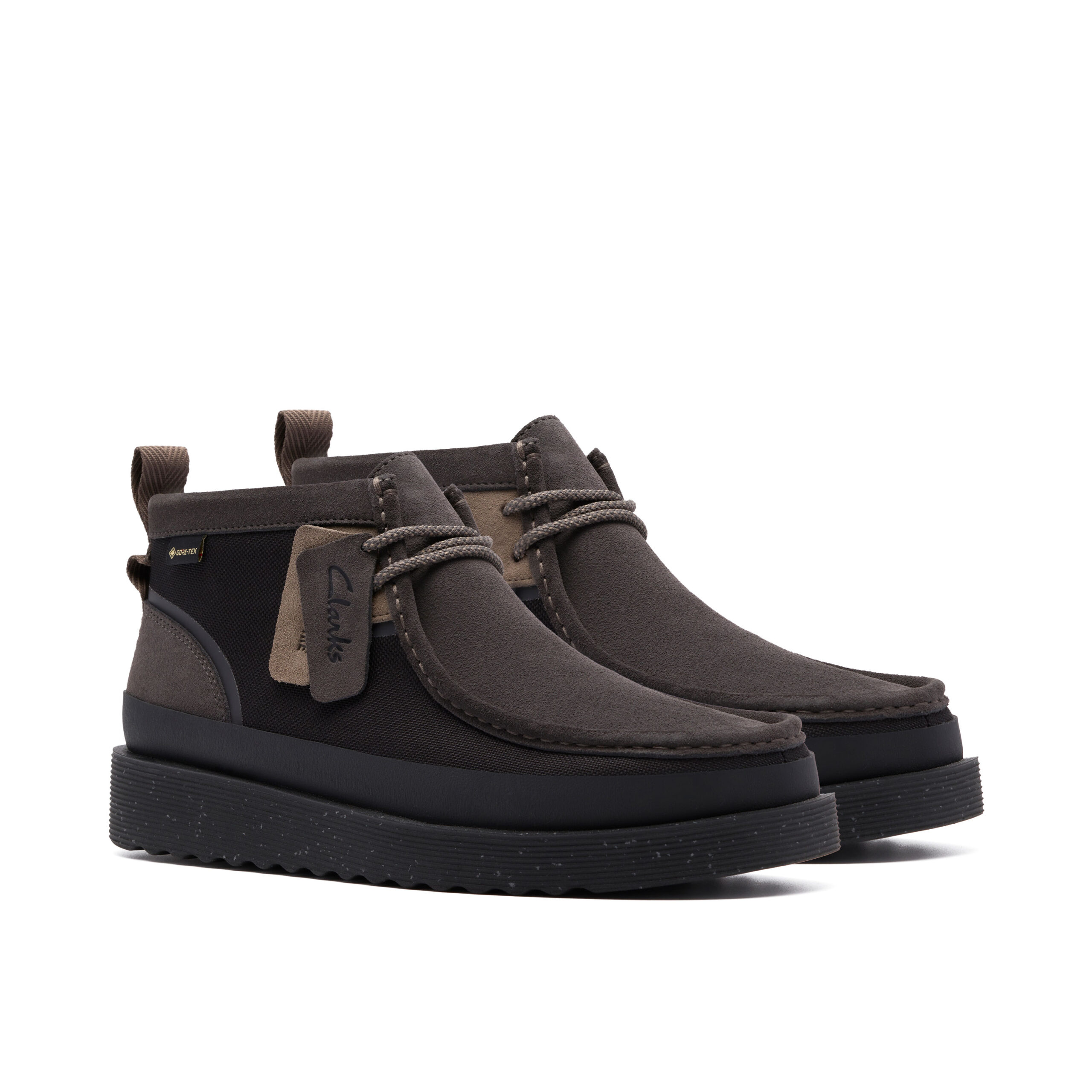 мъжки обувки clarks wallabee ftr gtx 26183469 черни от велур - снимка 6