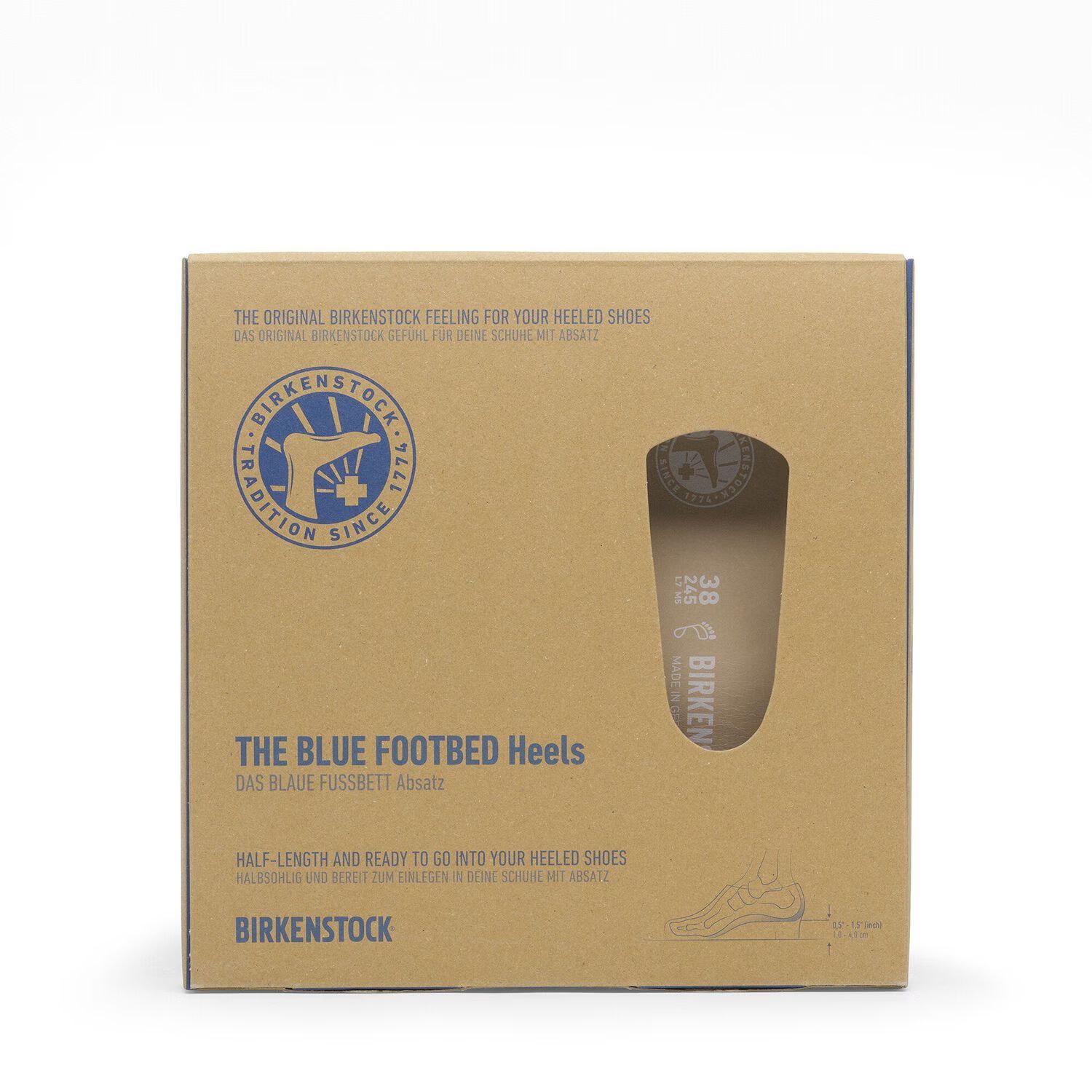 анатомично оформени стелки birkenstock blue footbed heels leather n - снимка опаковка