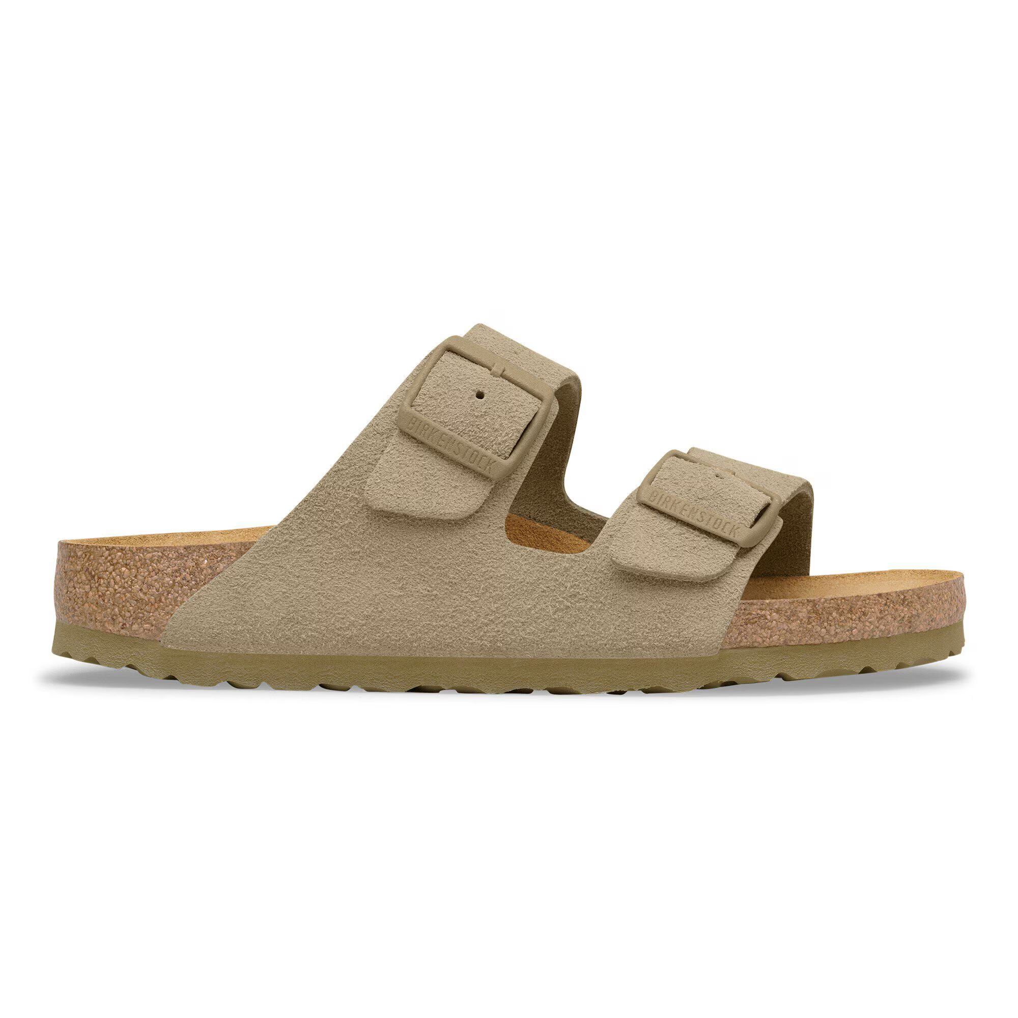 дамски чехли birkenstock arizona leve faded khaki 1031998 цвят каки от велур - снимка 2