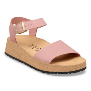 дамски сандали birkenstock glenda lenb pink clay 1031432 розови от набук за тесен крак - снимка 1