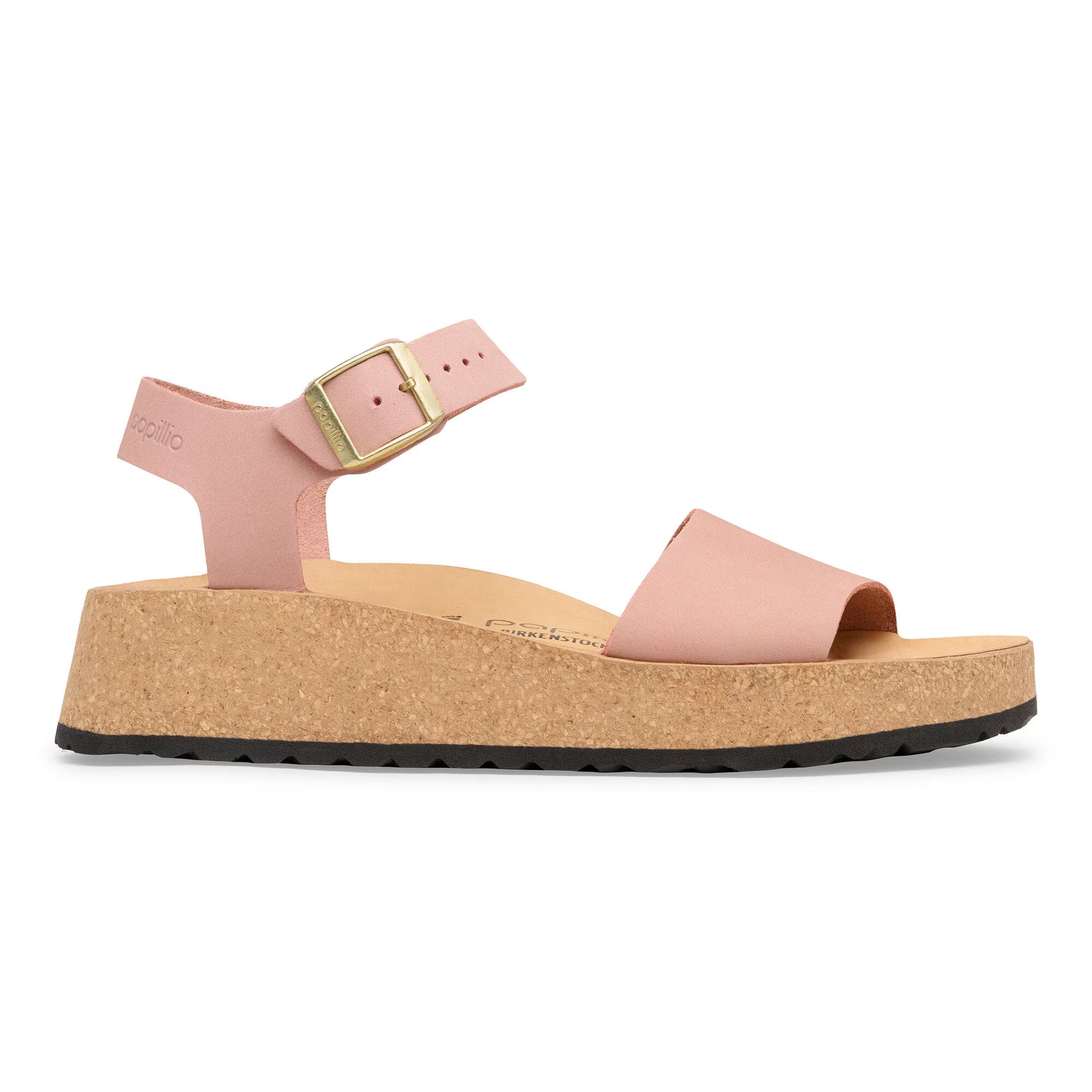 дамски сандали birkenstock glenda lenb pink clay 1031432 розови от набук за тесен крак - снимка 2