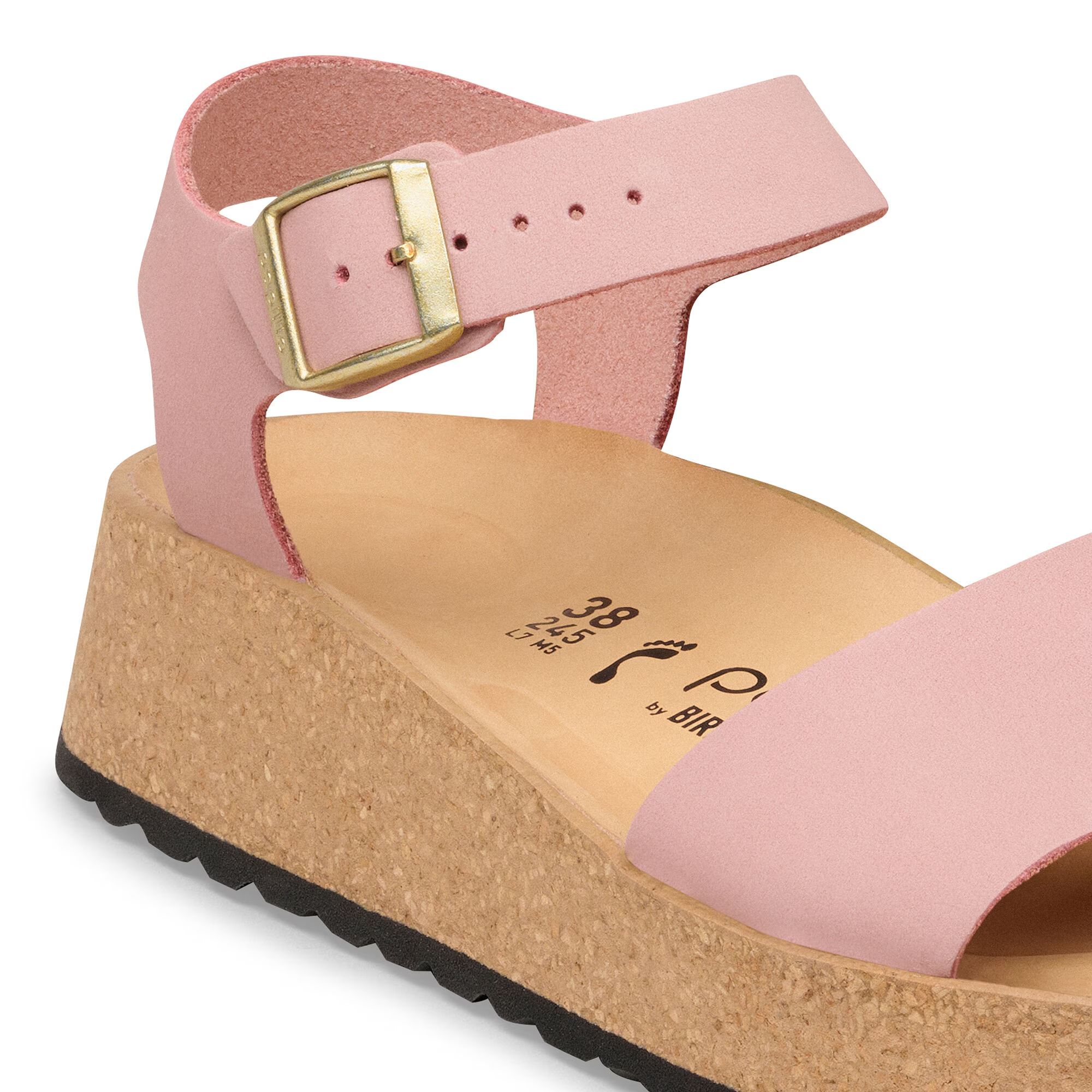 дамски сандали birkenstock glenda lenb pink clay 1031432 розови от набук за тесен крак - снимка 4