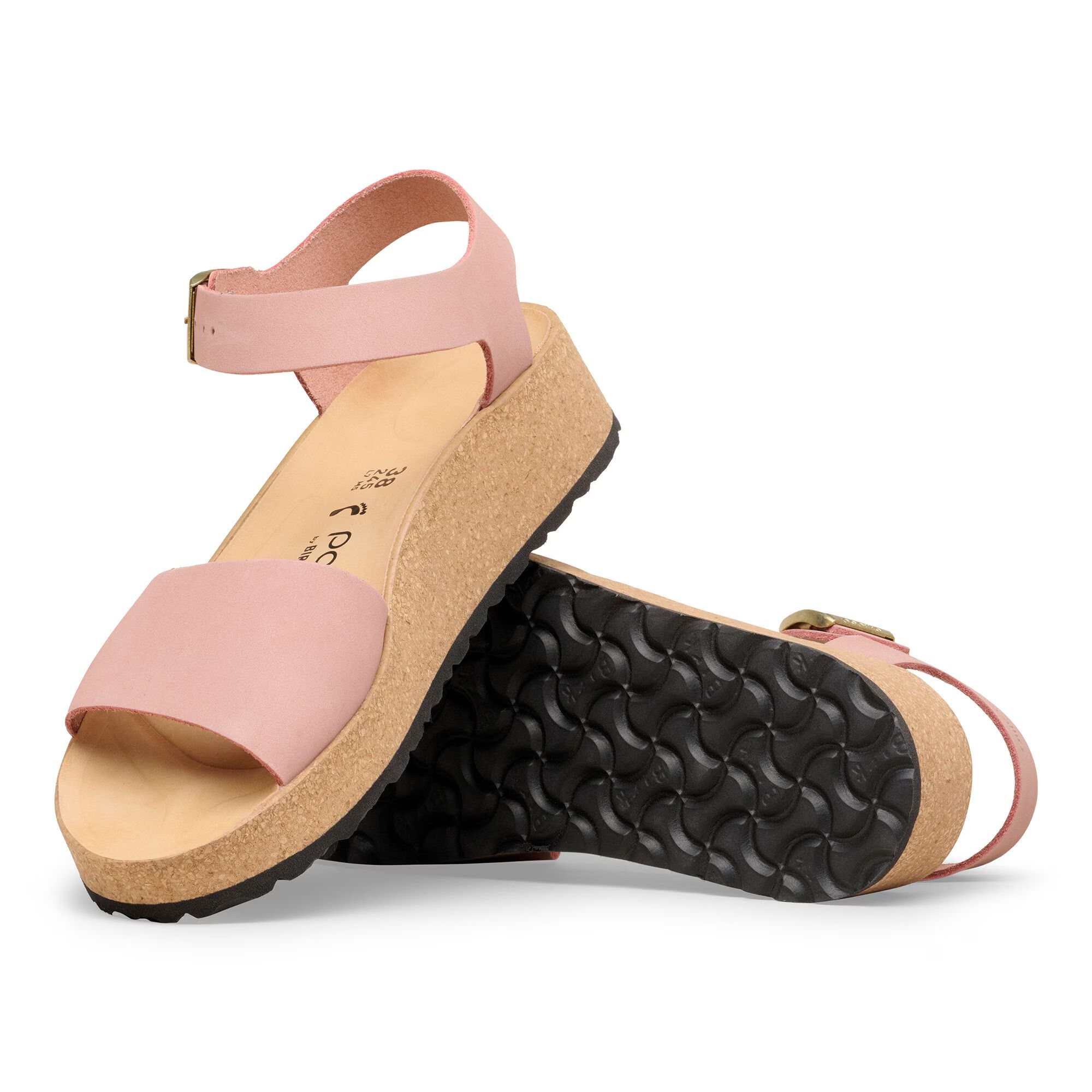 дамски сандали birkenstock glenda lenb pink clay 1031432 розови от набук за тесен крак - снимка 5