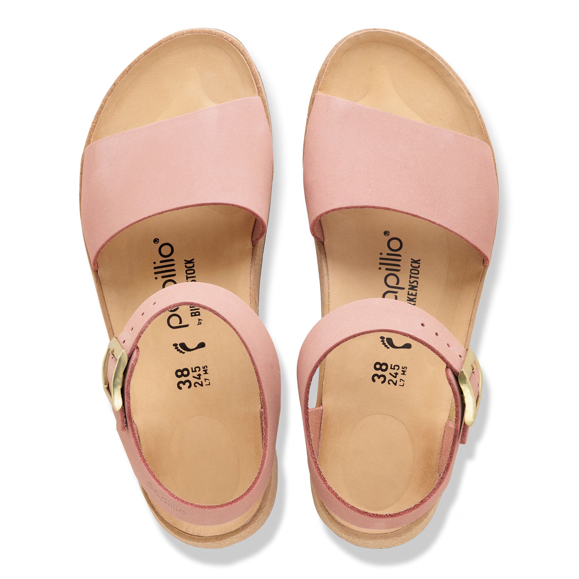 дамски сандали birkenstock glenda lenb pink clay 1031432 розови от набук за тесен крак - снимка 6